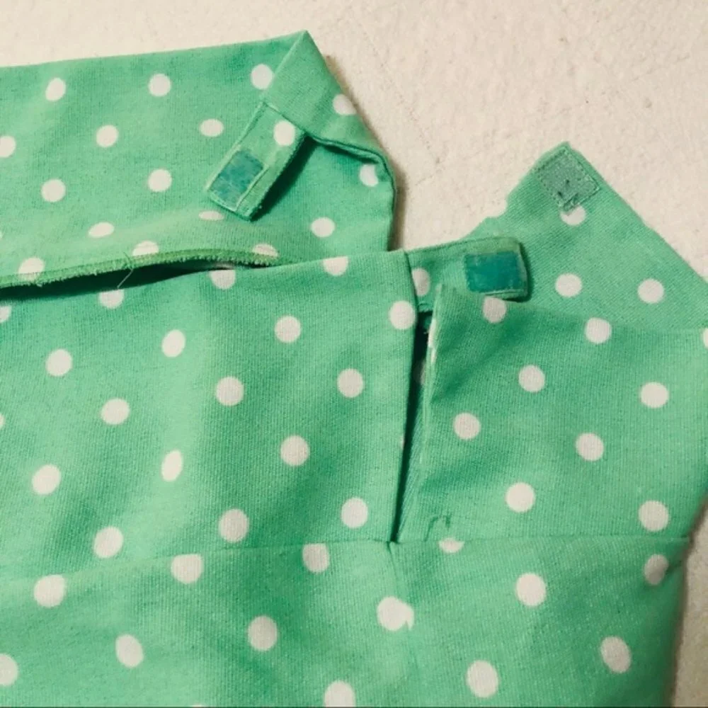 Pottery Barn Basket Liner Mint Green with White Polka Dots Polyester Teen Dorm